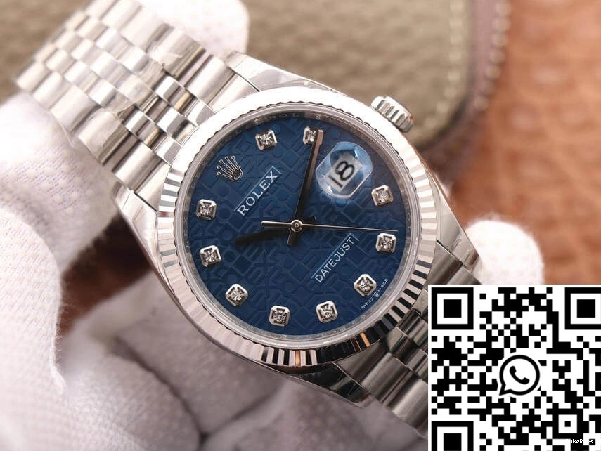 Blue EW Dial Diamond-Studded Rolex M126234-0011 Factory Datejust 36MM 0705